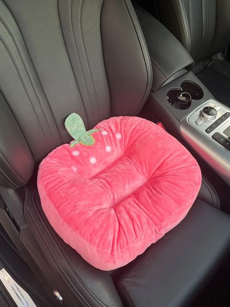 Strawberry Design Car Seat Cushion | SHEIN USA Cute Car Seat Cushion, Cute Car Things Ideas, Strawberry Car Decorations, Strawberry Car Accessories, Car Interior Decor Ideas, Cute Things For Your Car, Cute Car Decor Ideas, Cool Car Interior, Cute Car Interior Ideas