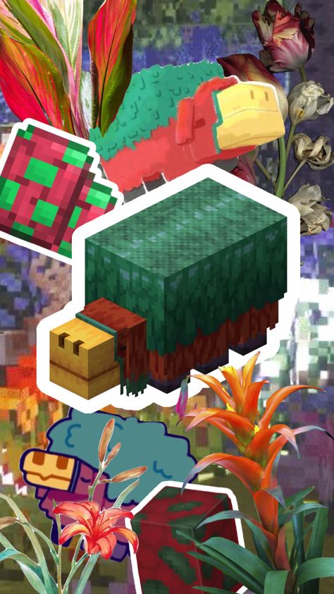 Sniffer :) #minecraft #sniffer #flowers #minecraftflower #bromeliad #red #green #egg #videogames Sniffer Minecraft, Minecraft Sniffer, Silly Art, Minecraft Pictures, Minecraft Wallpaper, Minecraft Art, Iphone Background Wallpaper, Aesthetic Iphone, Background Wallpaper