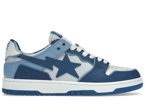 A Bathing Ape Bape SK8 Sta ABC Camo (2022) Sneakers in Lightin Blue/Light Blue/White Bape Sk8 Sta, Bapesta Shoes, Sk8 Sta, Bape Shoes, Bape Sneakers, Estilo Hipster, Ape Bape, Trendy Shoes Sneakers, Dr Shoes