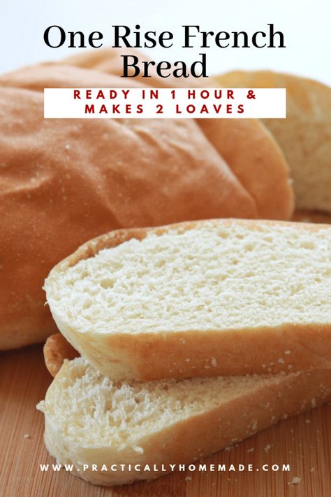 one rise french bread | french bread recipe | quick french bread | one rise bread recipe | homemade bread | yeast bread recipe Easy French Bread Recipe, Weekend Baking, French Bread Loaf, Homemade French Bread, Batch Recipes, French Bread Recipe, Delicious Magazine, Bread Ingredients, Empty Nest