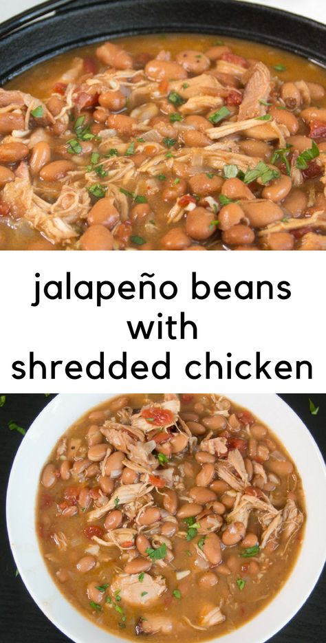 Bean Recipe, Crockpot Recipes Slow Cooker, 5 Ingredient, Easy Weeknight Meals, Bean Recipes, Shredded Chicken, Rotisserie Chicken, Weeknight Meals, Soup And Salad