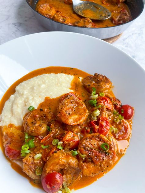 Shrimp and Grits - New Gourmet Shrimp And Grits, Shrimp And Sausage Over Grits, Healthy Shrimp And Grits Cooking Light, Southern Living Shrimp And Grits Recipe, Shrimp And Grits With Tasso Gravy, Southern Shrimp And Grits, Coconut Curry Shrimp, Tomato Gravy, Shrimp Fried Rice