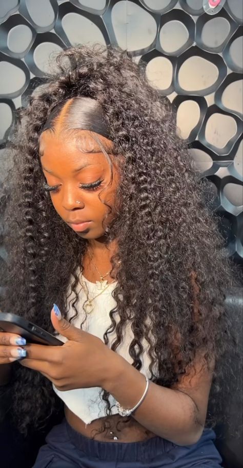 Wigs For Black Women Styles Curly, Curly Wigs Styled For Black Women, Wet Wavy Half Up Half Down, Hairstyles With Water Wave Hair, 26 Inch Water Wave Wig, Wet And Wavy Wig Install, Deep Wave Lace Front Wigs Hairstyles, Puffy Curly Wig, Style For Curly Wig