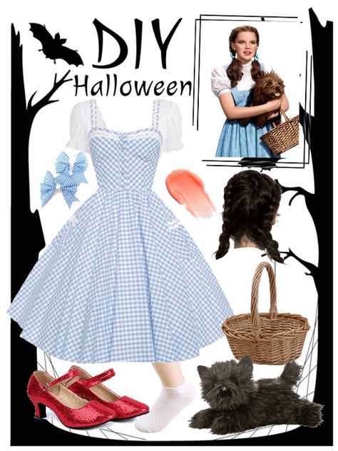 Dorothy Inspired Outfit, Dorothy Outfit, Wizard Of Oz Costumes Diy, Dorothy Halloween, Halloween Diy Outfit, Dorothy Costume, Dorothy Wizard Of Oz, Snow White Costume, White Costume