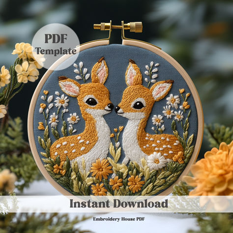 🦌 Dive into the magic of the forest with this Fawn & Wildflower Embroidery Pattern! Perfect for creating stunning hoop art and bringing a touch of nature to your home. 🌼🌿✨ #EmbroideryArt #DIYCrafts #NatureLovers #EmbroideryDesign #HandmadeDecor Woodland Embroidery, Wildflower Embroidery, Water Soluble Paper, Garden Embroidery, Hand Embroidery Pattern, Pdf Templates, Hand Embroidery Patterns, Reference Images, Hoop Art