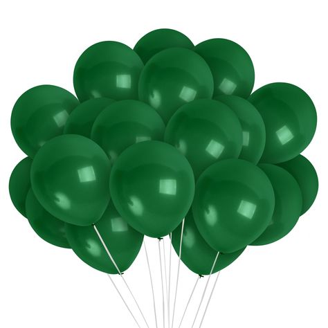 PRICES MAY VARY. BALLOON ACCESSORIES VALUE PACK - Comes with 72 dark green latex balloons and 65 yards of ribbon, plenty for any way you like to decorate! Our round latex balloons are made of premium latex, durable enough for both indoor and outdoor use! VERSATILE USE - Supporting both water and helium use, our helium balloons are perfect for any setting! Whether you fill our 12 inches balloons with helium to float or let them drift in the pool, these globos verdes will make your event special. Emerald Green Balloons, Dark Green Balloons, Birthday Themes For Adults, Football Party Supplies, Green Balloons, Twisting Balloons, Girl Scout Juniors, Blue Graduation, Kids Graduation