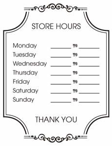 Free Printable Store Hours Sign | Creative Center Barber Pictures, Salon Signage, Store Hours Sign, Business Hours Sign, Reminder Notes, Book Keeping, Small Business Signs, Budget Sheets, Salon Suites