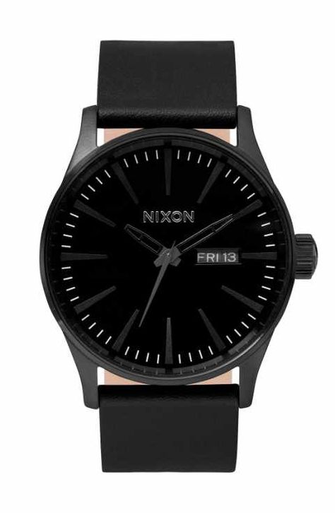 Nixon The Sentry Leather Strap Watch, 42mm The Sentry, Mens Watches Popular, Nixon Watch, Mens Watches Leather, Vintage Watches For Men, Leather Strap Watch, Stylish Watches, Women's Watch, Nixon