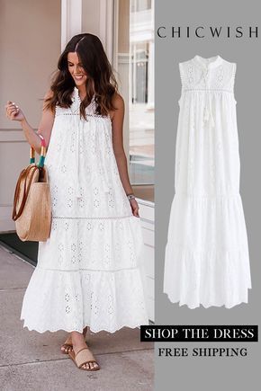 28e209b61a52482a0ae1cb9f5959c792desc54051069ri Eyelet Maxi Dress, Chique Outfits, African Fashion Dresses, African Dress, Simple Dresses, Dress Patterns, Look Fashion, Boho Dress, Unique Fashion