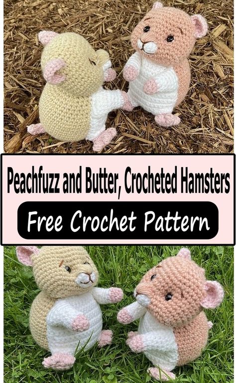 Crochet Hamster Patterns Hamster Free Crochet Pattern, Hamster Amigurumi Free Pattern, Hamster Crochet Pattern Free, Hamster Crochet, Crochet Hamster, Hamster Pattern, Handmade Stuffed Animals, Crochet Design Pattern, Your Crochet