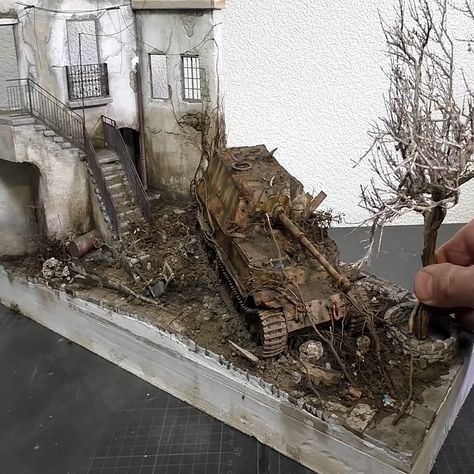 DIY & Crafts - ICE AGE Italy 1945 DIORAMA with 10kg Epoxy Resin Diorama Painting, Tiger Tank, Model Cars Kits, Wargaming Terrain, Military Diorama, Ice Age, Model Cars, Hobbies And Crafts, Epoxy Resin