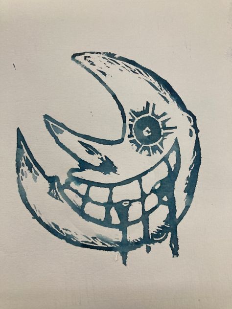 Linocut Anime, Moon Soul Eater Tattoo, Soul Eater Sun And Moon Tattoo, Soul Eater Pumpkin, Soul Eater Moon Tattoo, Soul Eater Sun And Moon, Soul Eater Sun, Excalibur Soul Eater, Soul Eater Tattoo