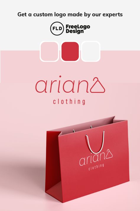 Logo and brand ideas for a fashion business or clothing store using a feminine color palette. Work with Free Logo Design graphic designers to get a custom logo for your brand or create a logo yourself in just a few clicks using our free logo maker. Fashion Logo Color Palette, Clothing Brand Logo Ideas Graphics, Clothing Brand Ideas, Online Shop Logo Design, Clothing Store Logo, April Greiman, Online Shop Logo, Design Company Names, Logo Maker App