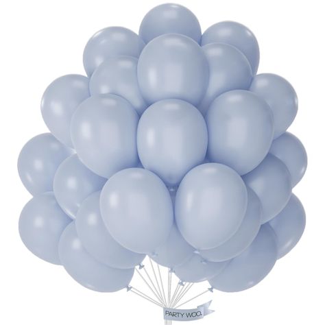 PRICES MAY VARY. 50 PCS LIGHT BLUE GREY BALLOONS PACK: Package includes 12 inch balloons (50 pcs), ideal birthday decorations, party decorations, wedding decorations , baby shower decorations NON-TOXIC & SAFE: Made of latex, safe and non-toxic, recommended to use with a balloon hand pump or electric balloon pump WHAT TO FILL WITH: Latex balloons filled with AIR will stay full for up to 72 hours, while with HELIUM will stay full for 3-6 hours. For best float results, fill helium 1-2 hours before Dusty Blue Balloons, Blue Theme Party, Light Blue Balloons, Lavender Balloons, Pink Gold Birthday, 50 Balloons, Orange Balloons, Pastel Balloons, Purple Balloons