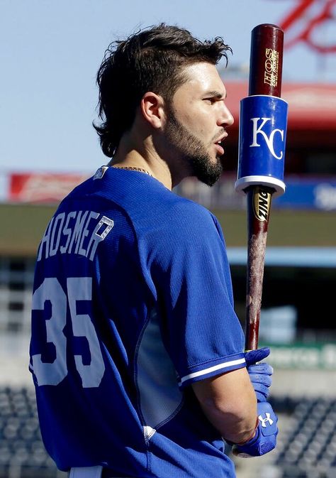 Hosmer Hosmer Haircut, Eric Hosmer Haircut, Baseball Mullet Haircut Boys, Baseball Mullet Haircut, Baseball Mullet, Boy Mullet, Baseball Haircuts, Kc Royals Baseball, Eric Hosmer