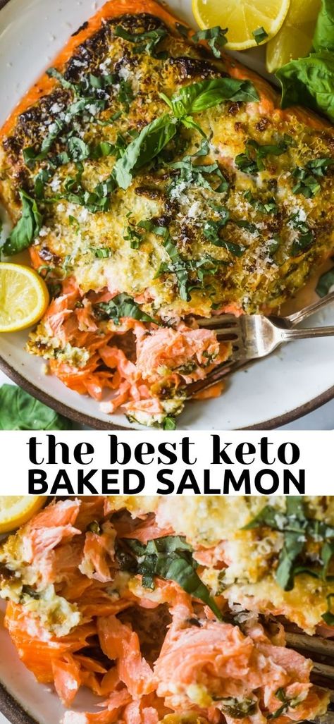 Keto Baked Salmon, Salmon Recipes Oven, Low Carb Salmon, Keto Salmon, Healthy Salmon, Salmon Dinner, Low Carb Sides, Baked Salmon Recipes, Salmon Dishes