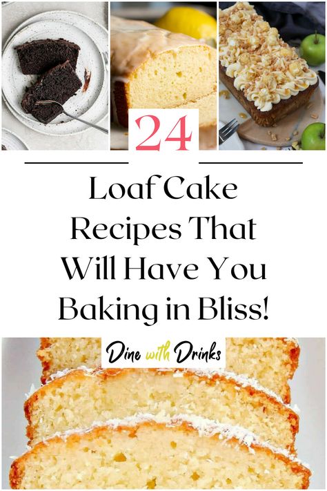 Collage of 4 loaf cake recipes. Loaf Cake Recipes, Loaf Cakes, Baking Desserts, Vegetarian Cake, Slice Of Heaven, Loaf Cake, Cake Tasting, Cake Flavors, Bundt Cake