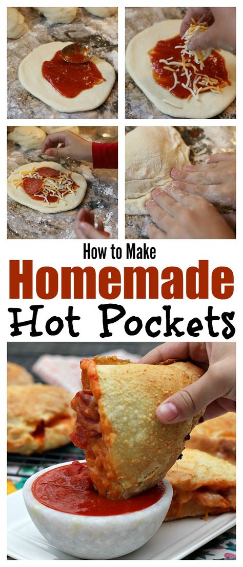 Pocket Recipes, Tot Recipes, Hot Pocket Recipes, Homemade Hot Pockets, Pockets Recipe, Hot Sandwiches, Kid Foods, Kid Meals, Delicious Appetizer Recipes