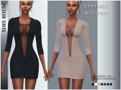 Sims 4 Short Dress, Short Black Dress Outfit, Sims 4 Dresses, Sims 4 Mods Clothes, Black Dress Outfits, Sims 1, 4 Dresses, Black Short Dress, Sims 4 Clothing