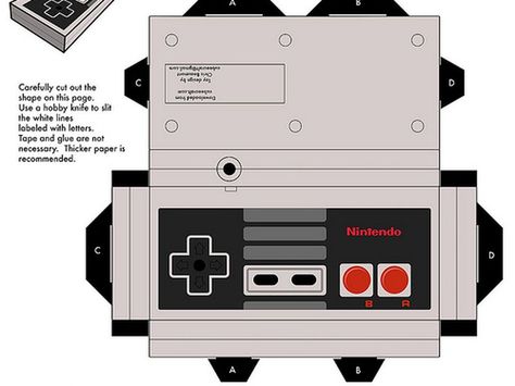 Mario Crafts, 80s Birthday Parties, Nes Controller, Mario Bros Party, 80s Theme Party, Mario Birthday Party, Paper Toys Template, Video Game Party, Mario Birthday