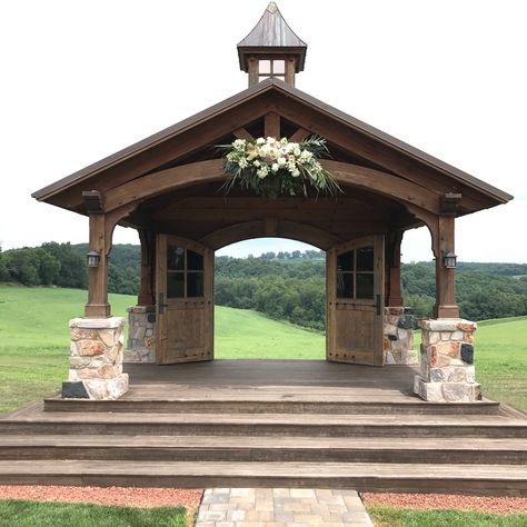 Chapel Design Ideas, Outdoor Chapel Ideas, Chapel Exterior, Outdoor Chapel, Personal Backyard Chapel, Wedding At Pretty Place Chapel, Wedding Chapel Decorations, Whimsical Wedding Flowers, Open Air Chapel