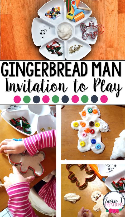 Project Based Learning Kindergarten, Early Childhood Education Classroom, Play Dough Invitation, Gingerbread Man Activities, Fine Motor Practice, Early Childhood Activities, December Activities, Preschool Homeschool, Playdough Kits