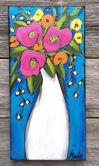 White Flowers Vase, Flower Vase Painting, Ako Kresliť, Vase Painting, Artsy Background, Flowers Paintings, Vase With Flowers, Acrylic Painting Flowers, Flowers Vase