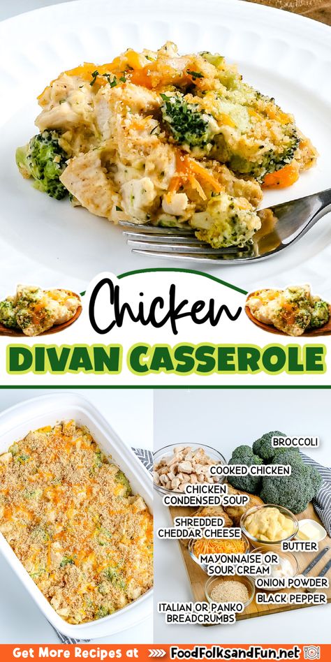 Chicken Casserole Recipes With Bread Crumbs, Chicken Divan Casserole Recipes, Cream Of Broccoli Chicken Bake, Easy Throw Together Dinners, Chicken Divan Instant Pot, Chicken And Broccoli Divan, Slow Cooker Chicken Divan, Broccoli Chicken Divan Casserole, Chicken Devine Recipe