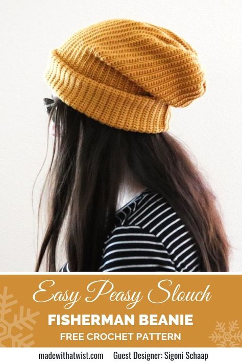 Slouchy Beanie Crochet Pattern Free, Slouchy Beanie Pattern, Beanie Pattern Free, Slouchy Hat Pattern, Crochet Beanie Pattern Free, Crochet Slouchy Beanie, Fisherman Beanie, Beanie Hat Pattern, Crochet Slouchy Hat