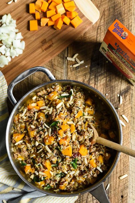 Wild Rice Butternut Squash, Apple Butter Oatmeal, Butternut Squash Rice, Squash Sausage, Butternut Squash Sausage, Sausage And Rice Casserole, Recipes For The Week, Squash Chili, Sausage And Rice