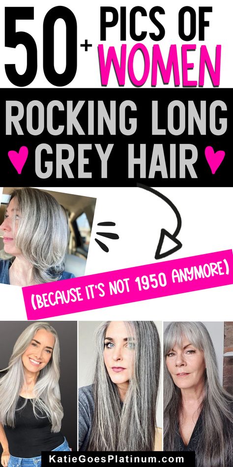 images of women with long grey hair