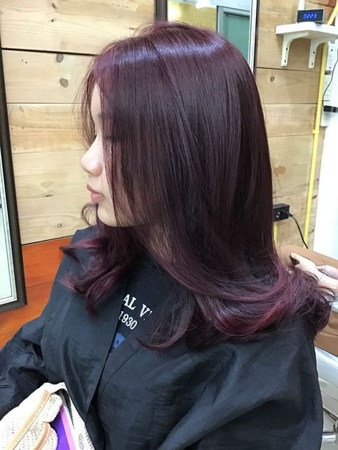 Pelo Color Vino, Burgandy Hair, Frog Hoodie, Frog Sweatshirt, Violet Hair Colors, Pink Sweatshirts, Wine Hair Color, Hair Color Plum, Maroon Hair