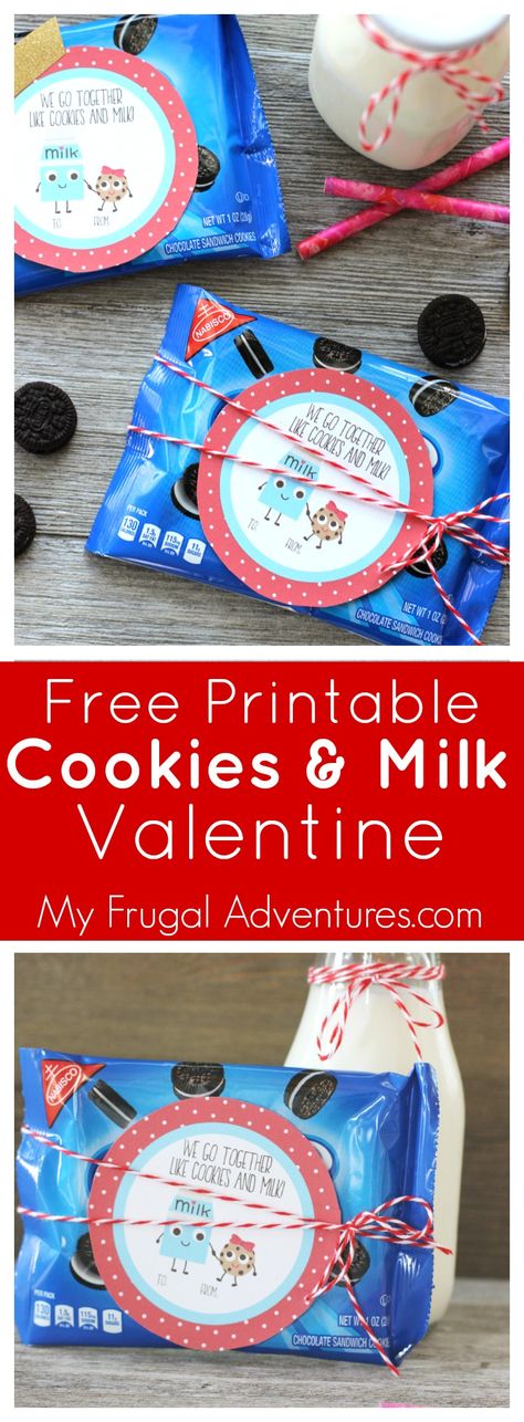 Adorable Free Printable Cookies and Milk Valentine- use this with your favorite cookie for Valentine's or add milk for class parties. Printable Cookies, Cookies And Milk, Class Valentines, Valentine Gifts For Kids, Preschool Valentines, Valentine's Day Printables, Kids Valentines, Printable Valentine, Valentine Gifts For Girlfriend