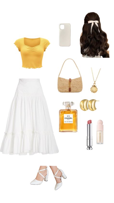 #outfitinspo #beauty #ootd #outfit #spanishsummer #aesthetic #aestheticgirl #outfitaesthetic #pinterest #pinterestshuffle #summer #summeraesthetic #obsessed Yellow Concert Outfit, Aesthetic Yellow, Ootd Outfit, Concert Outfit, Ootd, Concert, Yellow, Beauty