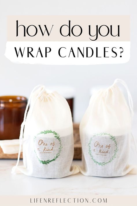 How To Wrap Candles, Wrapping Candles For Gifts, How To Wrap A Candle, Candle Wrapping, Gift Wrapping Candles, Candles For Christmas, Homemade Gifts For Friends, Diy Candles Easy, Cinnamon Candle