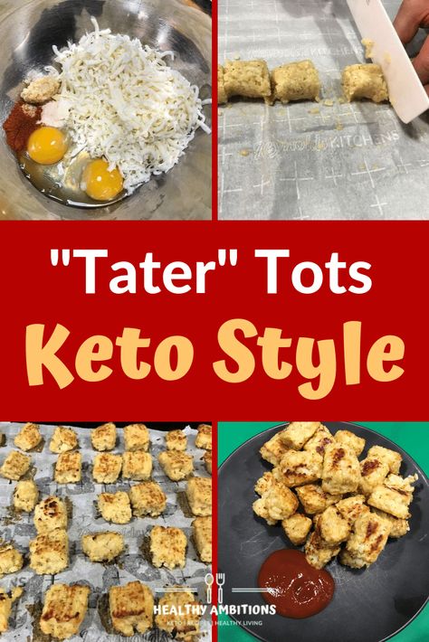 Keto Cauliflower Tots, Recipes Cauliflower, Cauliflower Tots, Tater Tot Recipes, Keto Sides, Keto Side, Sides Recipes, Appetizer Ideas, Keto Snack