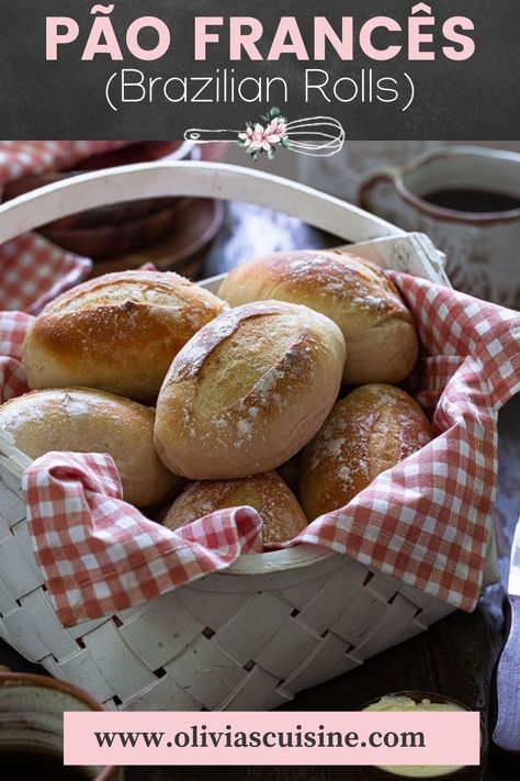 Pão Francês (Brazilian Bread Rolls) | www.oliviascuisine.com | Eating Pão Francês for breakfast is one of Brazil's most beloved traditions! Eat it warm out of the oven, with butter, or use it to make a delicious sandwich. So easy to make at home that you won't want to buy store bought ever again! (Recipe and food photography by @oliviascuisine.) Sweet Sandwiches, Brazilian Bread, Passion Fruit Mousse, Homemade Bread Recipes Easy, Homemade Bread Easy, Bread Roll, Delicious Sandwiches, Brazilian Food, Easy Bread