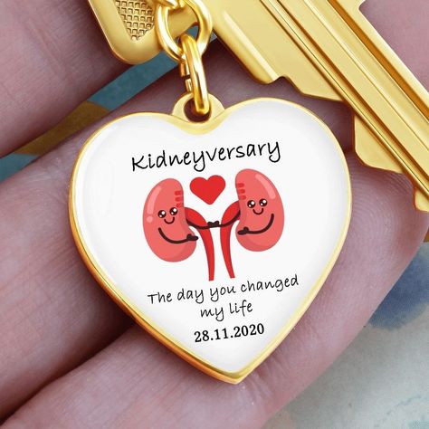 Engraved Kidneyversary Keychain, Kidney Donor Keychain Gift, Kidney Transplant Gift, Transplant Anniversary Gift, Gift for Organ Donation Material - Handcrafted in the USA! - Real 18k Gold Finish, Silver - Includes a presentation gift box Product Dimensions: ➜ Curb Chain Keychain ➜ Key Ring Diameter: 1.1" (28mm) ➜ Heart Pendant: 0.9" x 0.9" (24mm x 24mm) PHOTO - Send us your photo and you will receive a mockup for approval. ENGRAVING -  If the custom engraving option is available, engrave onto t Premed Motivation, Transplant Anniversary, Pre Med Motivation, Kidney Donation, Organ Donation Awareness, Kidney Donor, Anniversary Favors, Chain Keychain, Organ Donation