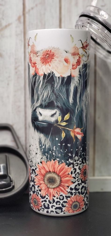 Cow Tumbler Cup, Cow Cup, Black Water Bottles, Highland Cow Gifts, Highland Cow Tumbler, Cowgirl Accessories, Cow Mug, Cow Tumbler, Cow Gifts