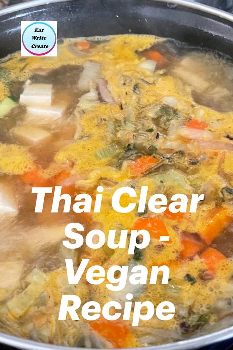 Enjoy this vegan / gluten free / eggless / nuts free recipe of flavorful and fragrant Thai clear soup with tofu and mixed vegetables. It is also called vegetarian clear Tom Yum Thai Soup or ginger broth soup. #thaiclearsoup, #vegansoup, #Glutenfree, #vegan, #nutsfree, #eggless, Thai Clear Soup, Thai Soup Recipes Vegetarian, Chinese Clear Soup Recipe, Clear Broth Soup Recipes, Thai Soup Vegetarian, Vegan Detox Soup, Vegetable Broth Soup, Thai Vegetable Soup, Clear Soups