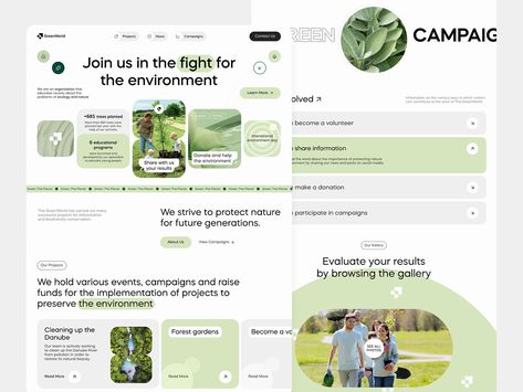 Green World Landing Page by Awsmd on Dribbble Beauty Web, Report Design Template, Food Web Design, Interactive Web Design, Business Web Design, Ecology Design, Green World, Eco Green, Ui Design Website