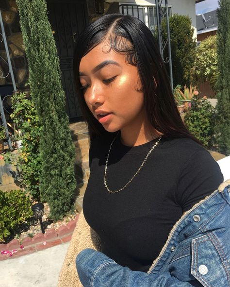 : @ ♛♛ Slicked Back Hairstyles, Brazilian Straight Human Hair, Edges Hair, Straight Hair Bundles, Sew Ins, Frontal Closure, Slicked Back Hair, Sleek Hairstyles, Straight Human Hair