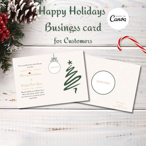 Happy New Year Printable, Christmas Printable Templates, Merry Christmas Printable, Business Card Stand, Business Holiday Cards, Professional Business Cards Templates, Christmas Printable, Eco Design, Custom Business Cards