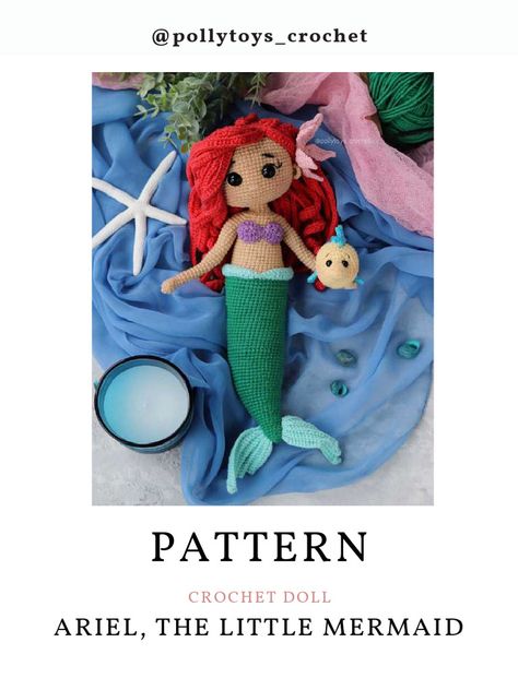 Mermaid Amigurumi, Doll Mermaid, Crochet Garden, Giraffe Crochet, Amigurumi Doll Pattern, Mermaid Pattern, Fish Pattern, Basic Crochet, Crochet Simple