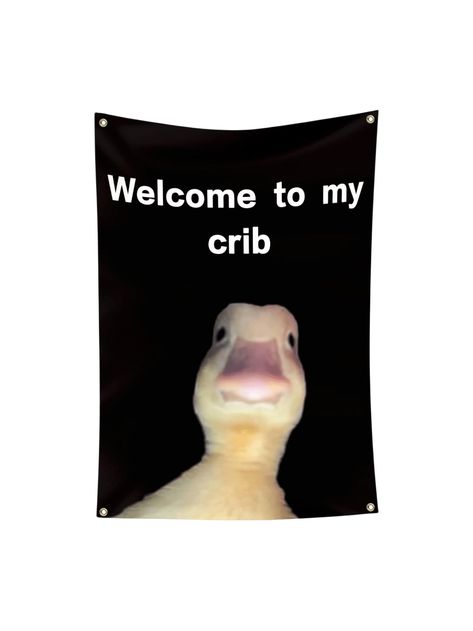 1PC "Welcome To My Crib" Flag 2x3 Feet Funny Flags For Room Durable Man Cave Wall Flag With Brass Grommets For College Dorm Room Decor, Outdoor, PartiesI discovered amazing products on SHEIN.com, come check them out! Meme Tapestries Art, Cool Flags For Room, Funny Flags For Room, Funny Bedroom Signs, Funny Room Decor, Flags For Room, Cute Tapestry, Tapestry Funny, Welcome To My Crib