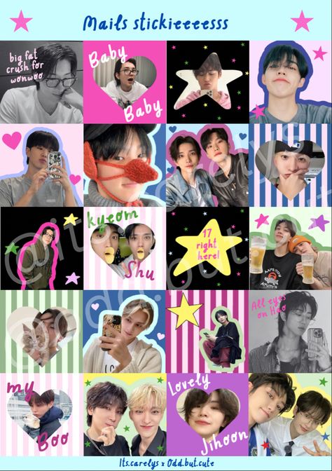 Seventeen Stickers Png, Kpop Freebies Ideas, Seventeen Freebies, Giveaway Design, Seventeen Stickers, Kpop Freebies, Seventeen Wallpapers, Kpop Posters, Color Palette Design