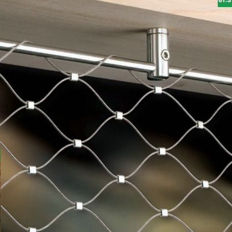 Stainless steel rope mesh Apartment Balcony Garden, Grill Gate Design, Wire Netting, Balkon Design, Mesh Fencing, Stair Handrail, Casa Container, Stainless Steel Cable, Deck Railings