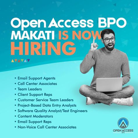 Embark on an exciting journey and let your career soar. So, dust off your skills, pack your enthusiasm, and apply now to join our fam! Here are some of our current job openings: • Email Support Agents • Call Center Associates • Team Leaders • Client Support Reps • Customer Service Team Leaders • Project-Based Data Entry Analysts • Software QA/Test Engineers • Content Moderators • Email Support Reps • Non-Voice Call Center Associates Job Opportunity, Voice Call, Team Leader, Data Entry, Call Center, Job Opening, Job Opportunities, Level Up, The Voice