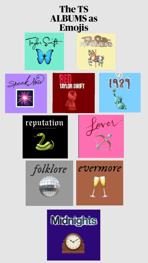 The ERAS as Emojis #erastour #theeras🦋🎠🎆🧣🗽🐍🏹🪩🥂🕰️ #eras #debut #fearless #speaknow #red #1989 #reputation #lover #folklore #evermore #midnights #taylorswift Good Apps For Iphone, Taylor Swift Party, Folklore Evermore, Taylor Lyrics, Taylor Swift Posters, Taylor Swift Red, Lyric Poster, Taylor Swift Videos, Taylor Swift 1989