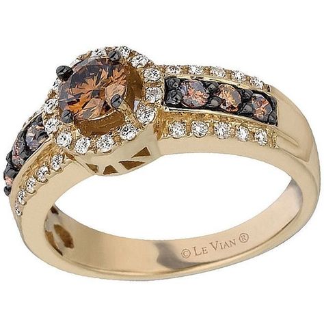 Le Vian Chocolatier Vanilla Diamond, Chocolate Diamond and 14K Honey... ($2,400) ❤ liked on Polyvore featuring jewelry, rings, brown, gold diamond rings, diamond jewelry, gold ring, 14 karat gold ring and brown diamond rings Gold Bar Ring, Levian Chocolate Diamonds, Chocolate Diamond Ring, Branch Engagement Ring, Pink Gold Rings, Raw Opal Ring, Sapphire Solitaire Ring, Turquoise Gold Ring, Cognac Diamonds